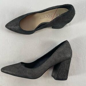 Sole Society Twila Block‎ Heel Point Toe Pump in Cement Size 7